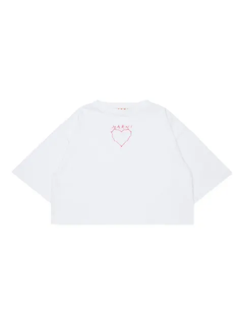 Marni Kids heart-embroidered T-shirt