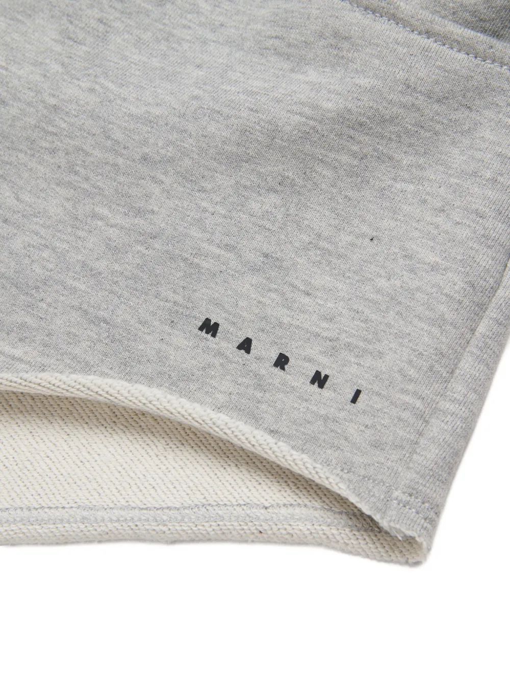 Marni Kids Shorts met gerafelde afwerking en logo Grijs