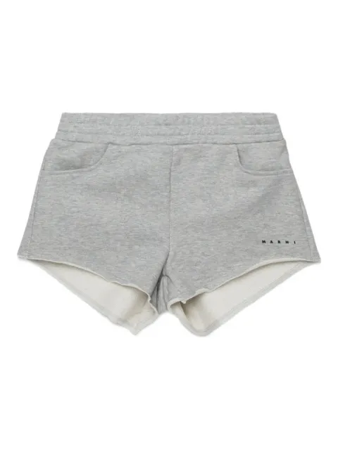 Marni Kids logo raw-hem shorts