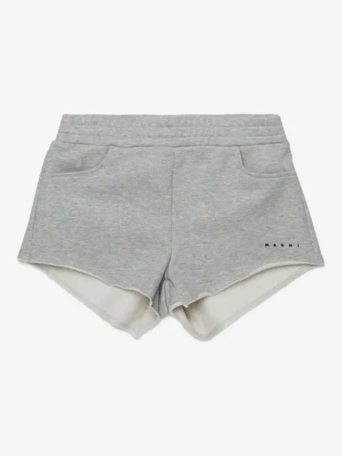 Marni Kids Ungesäumte Shorts mit Logo