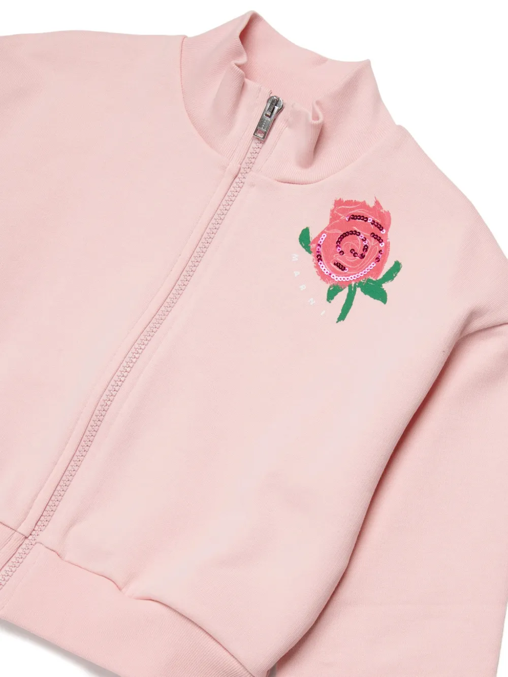 Marni Kids Sweater met roosprint en rits Roze
