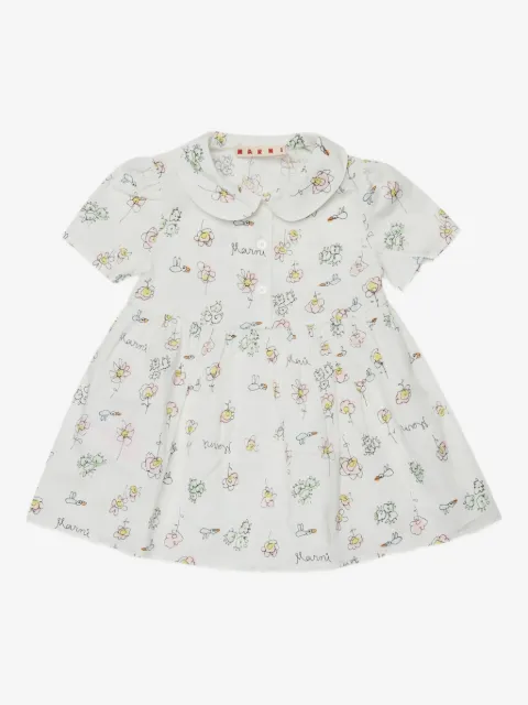 Marni Kids peter pan-collar floral-print dress