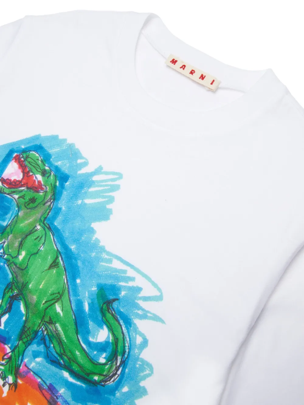 Marni Kids T-shirt met dinosaurusprint Wit