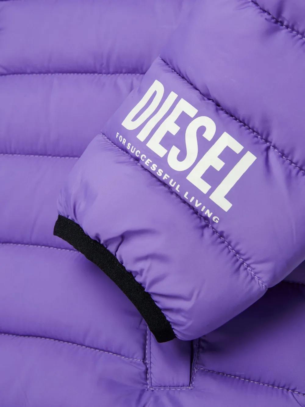 Diesel Kids Gewatteerd jack met logoprint Paars
