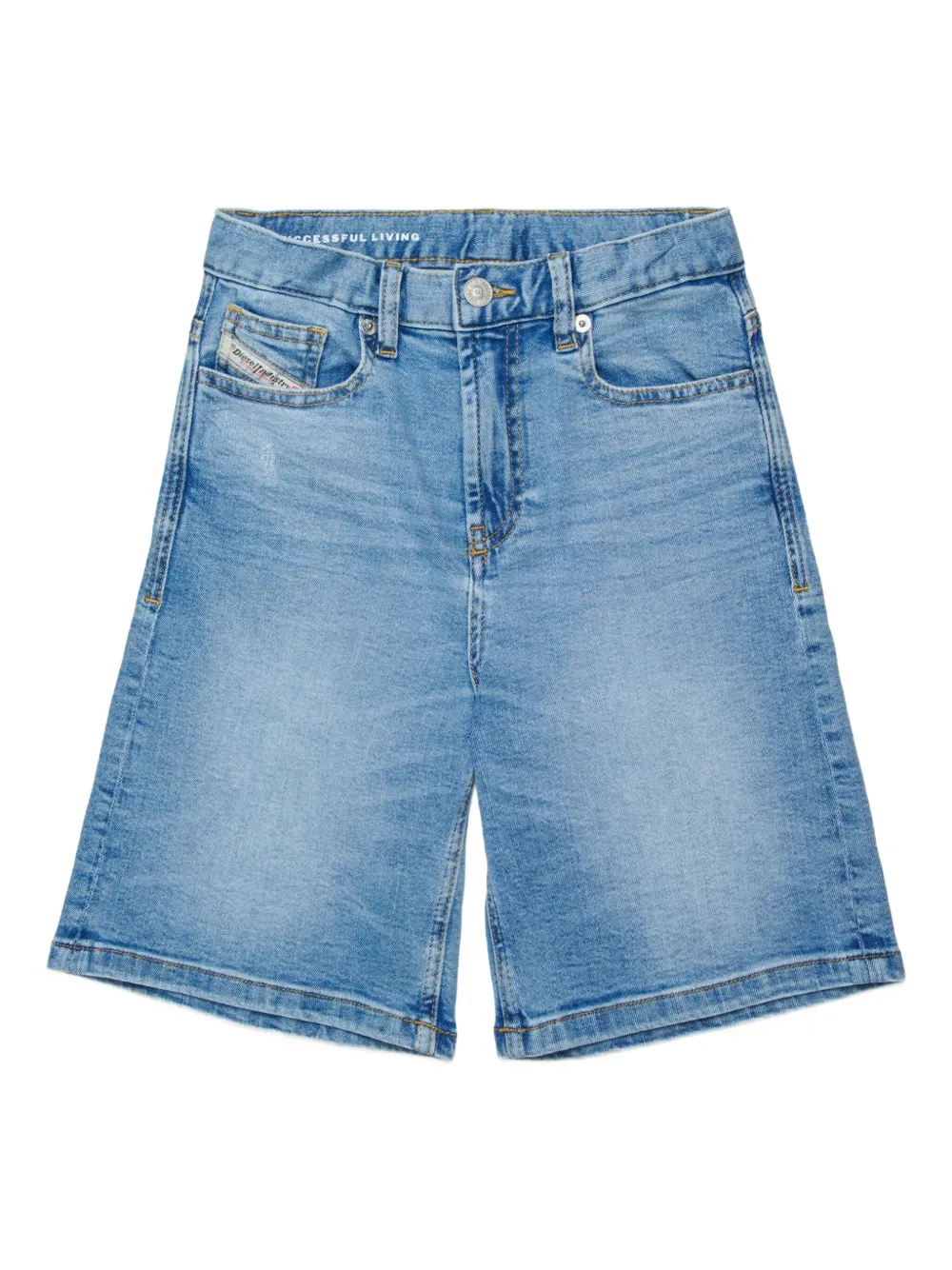 Diesel Kids Shorts denim con applicazione - Blu