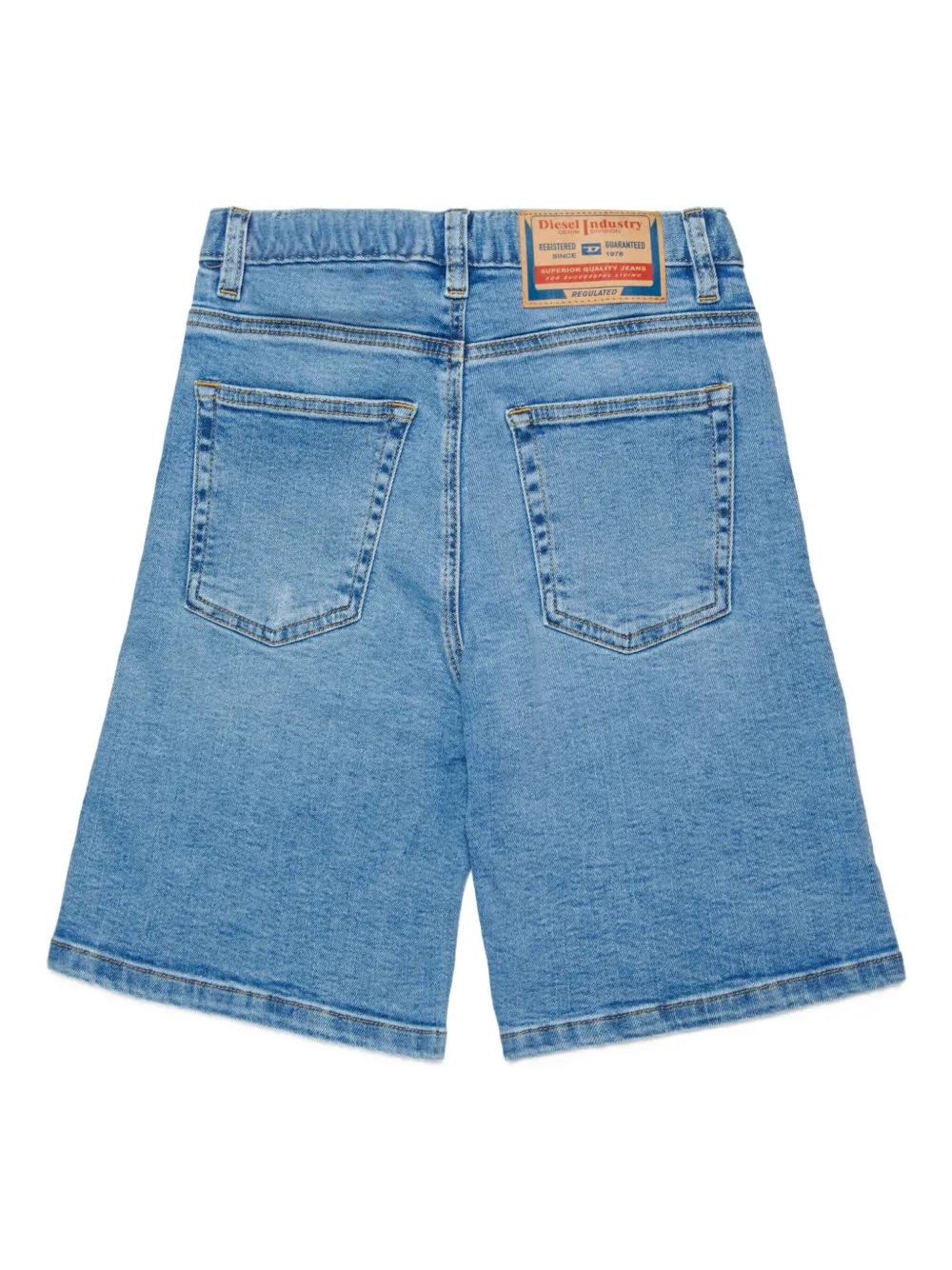 Diesel Logo-patch Denim Shorts In Blue