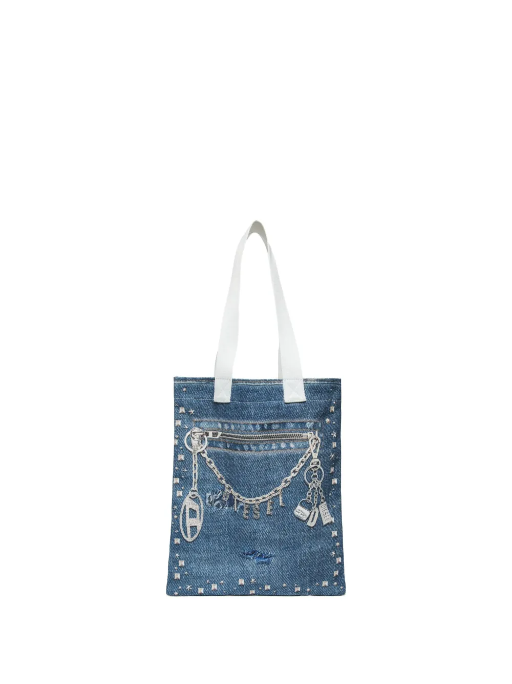 Diesel Kids Borsa a spalla con borchie - Blu