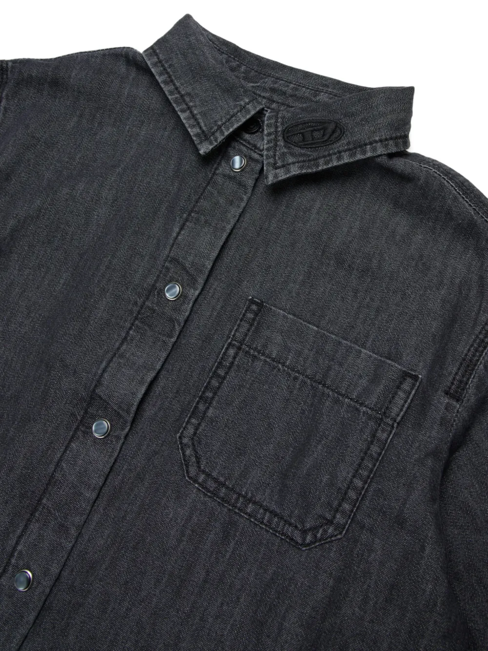 Diesel Cinnix Logo-embroidered Shirt In Black