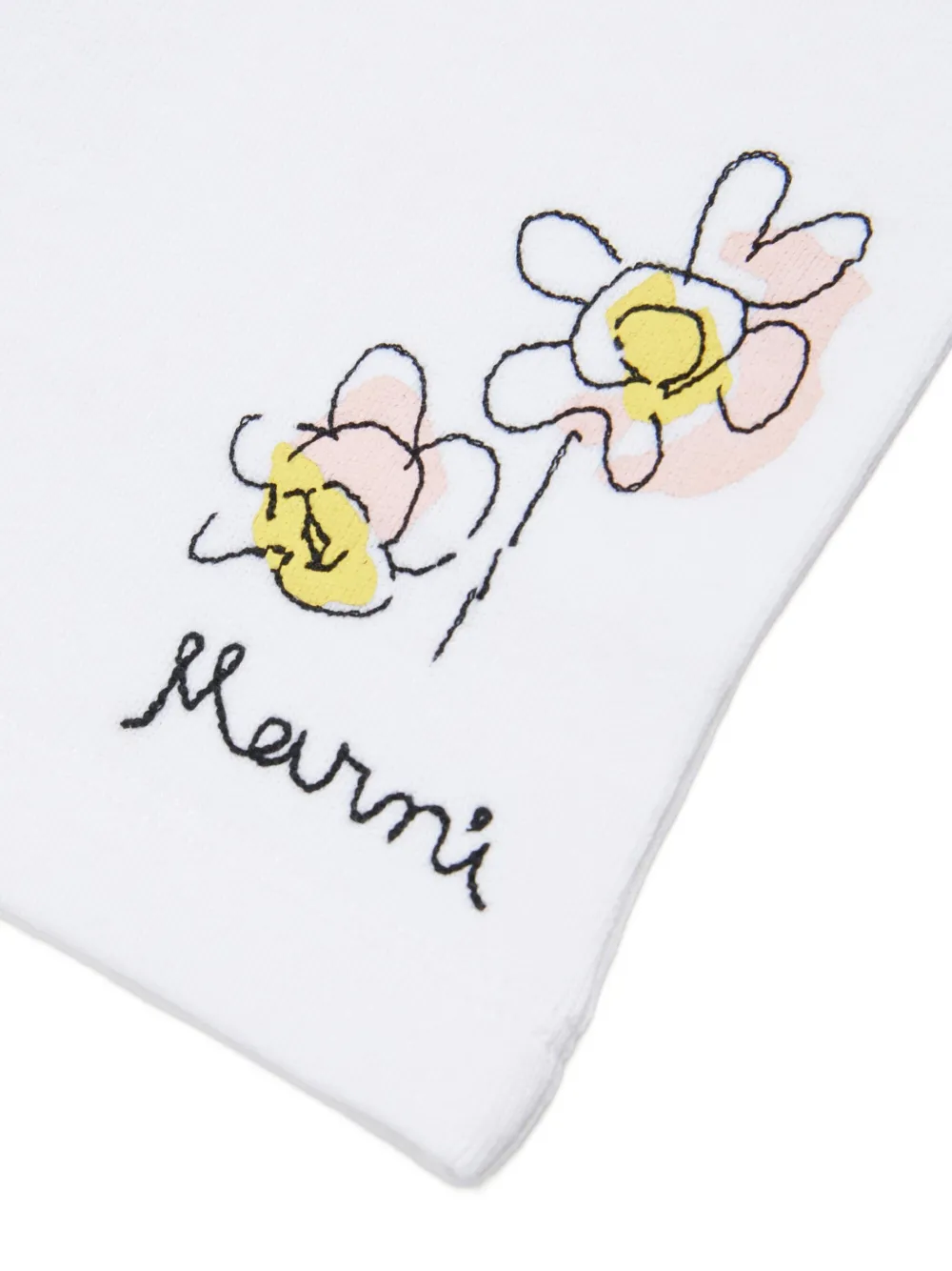 Marni Kids Broek met bloemen Wit