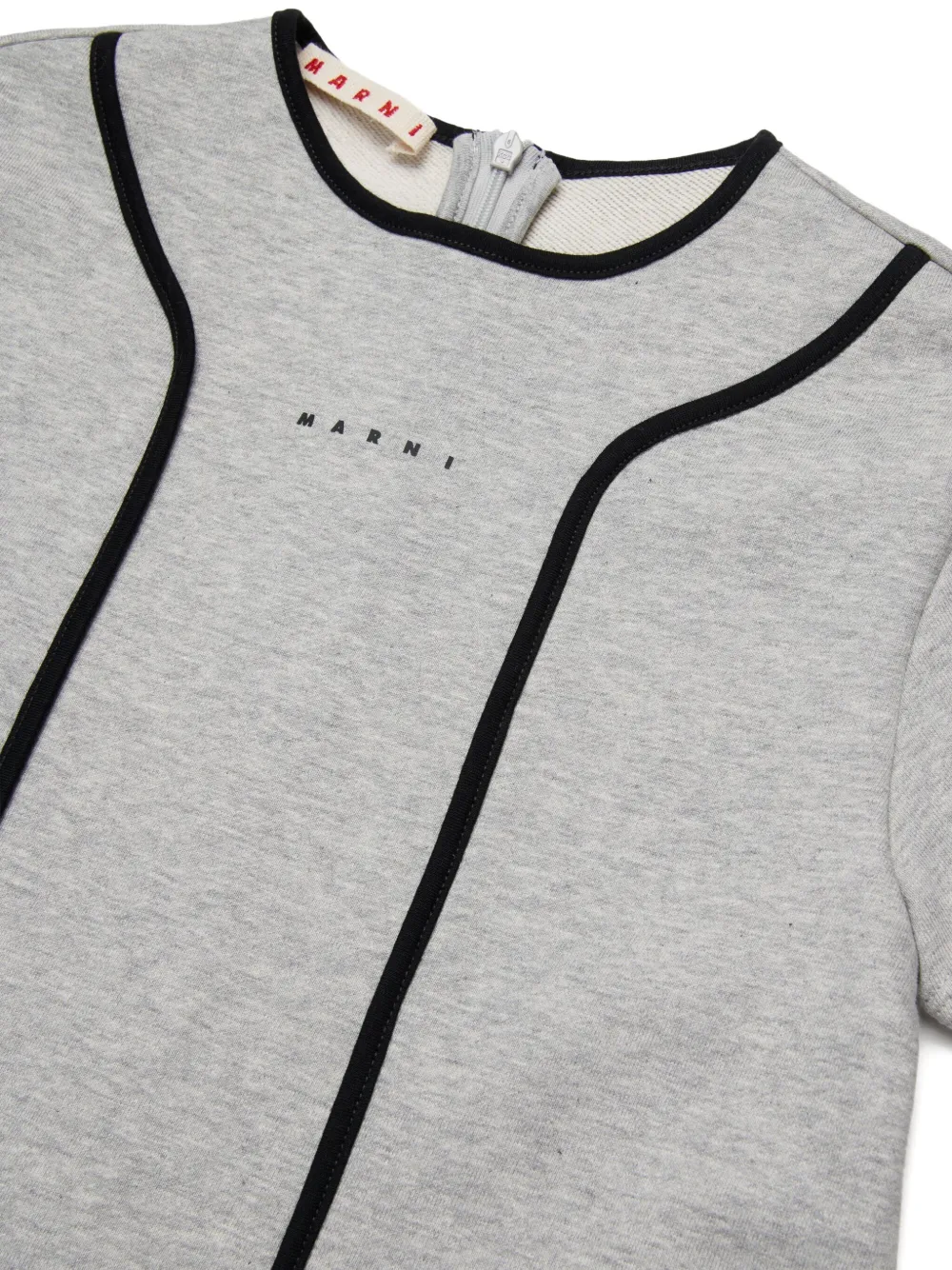 Marni Kids Logo Detailed Short-sleeved Dress In Gray