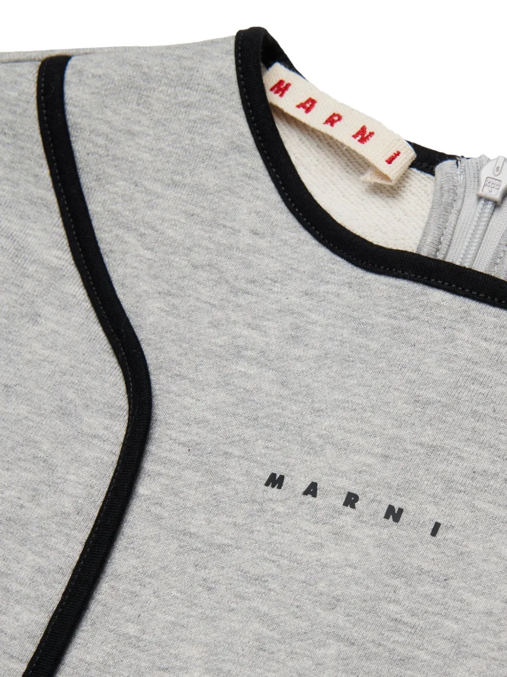Marni Kids Logo Detailed Short-sleeved Dress In Gray