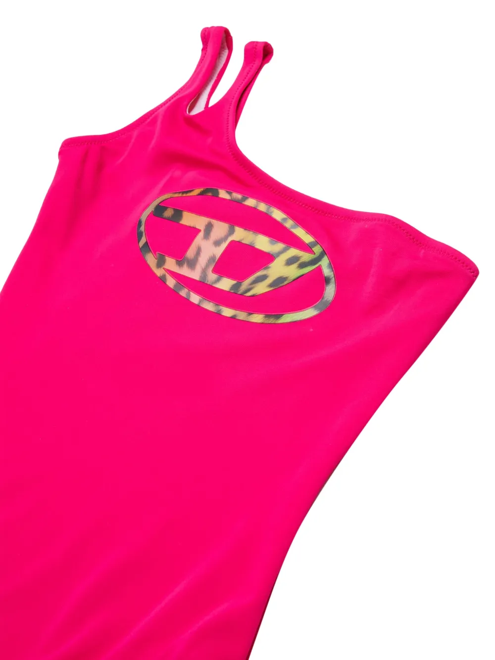 One-Shoulder Logo-Print Swimsuit