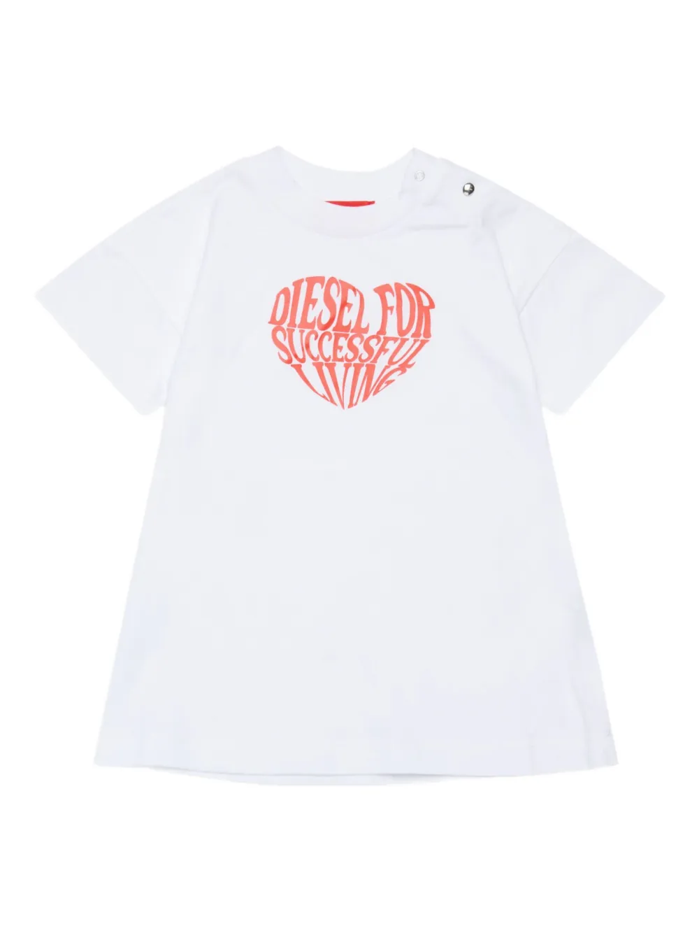 Diesel Kids Dvavyb heart-graphic dress - White