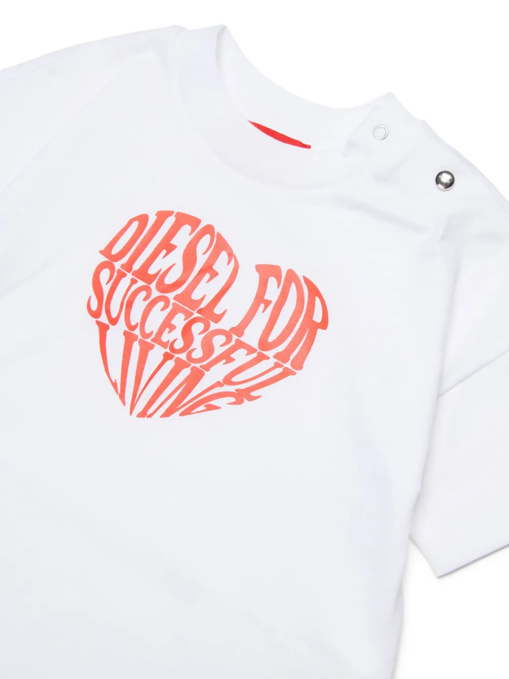 Diesel Kids Dvavyb jurk met grafische hartprint Wit