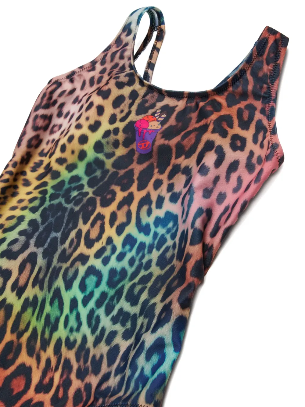 Leopard-Print Open-Back Swimsuit