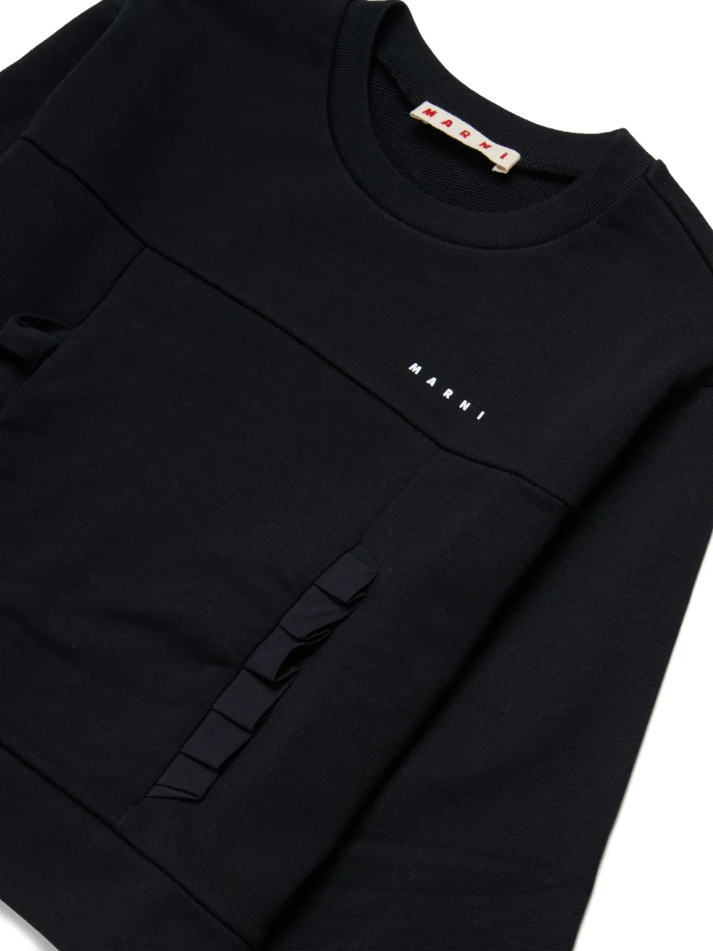 Long-Sleeves Ruffled-Detail Sweatshirt