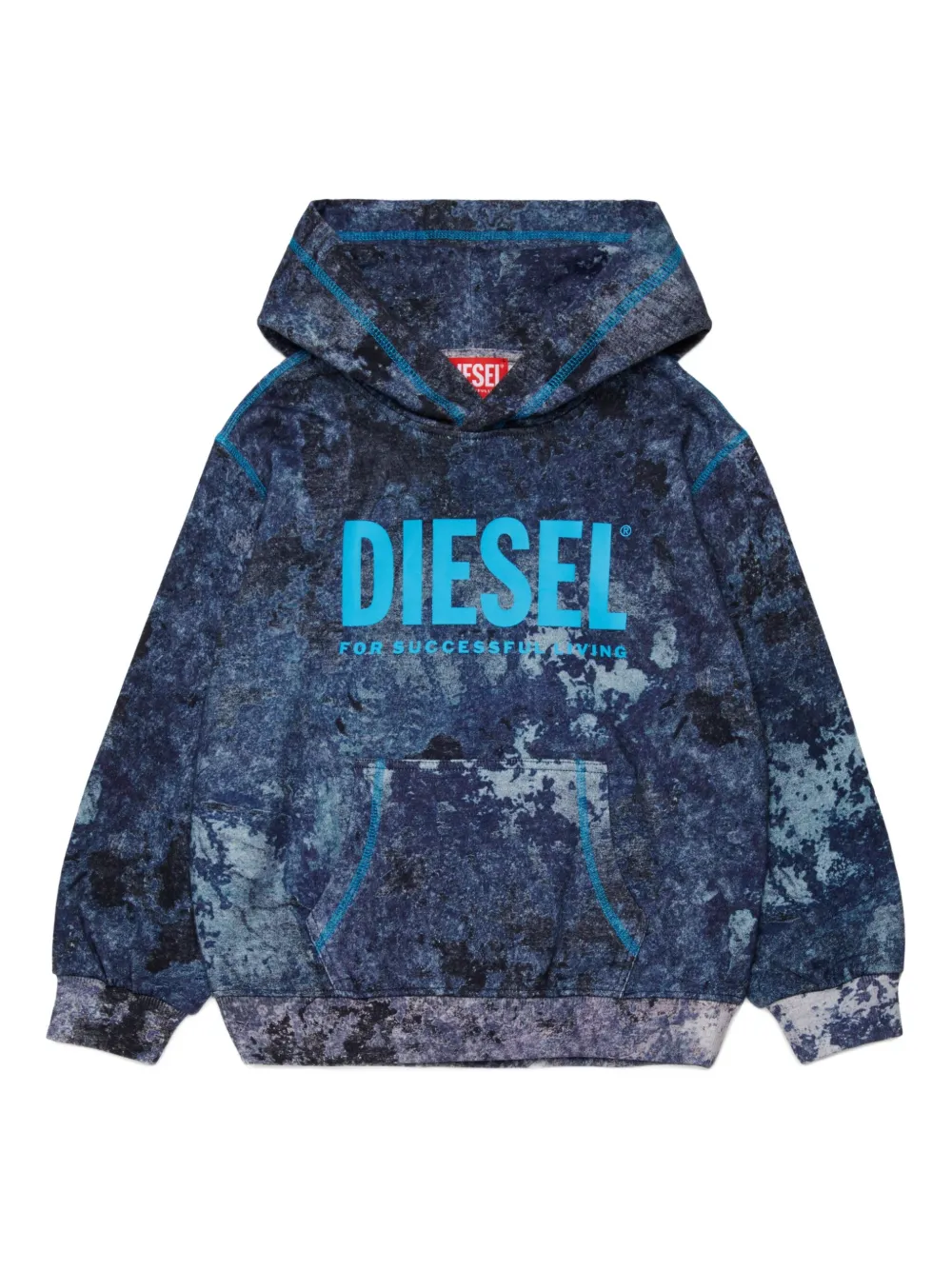 Diesel Kids Smim Over Hoodie mit Logo-Print - Blau