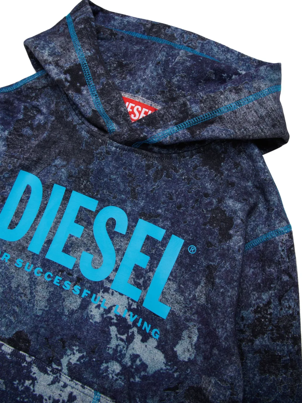 Diesel Kids Smim Over hoodie met logoprint Blauw
