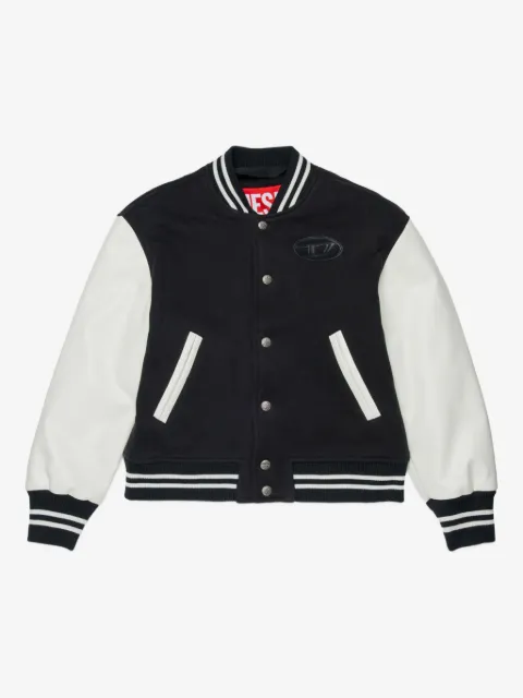 Diesel Kids logo-patch bomber jacket
