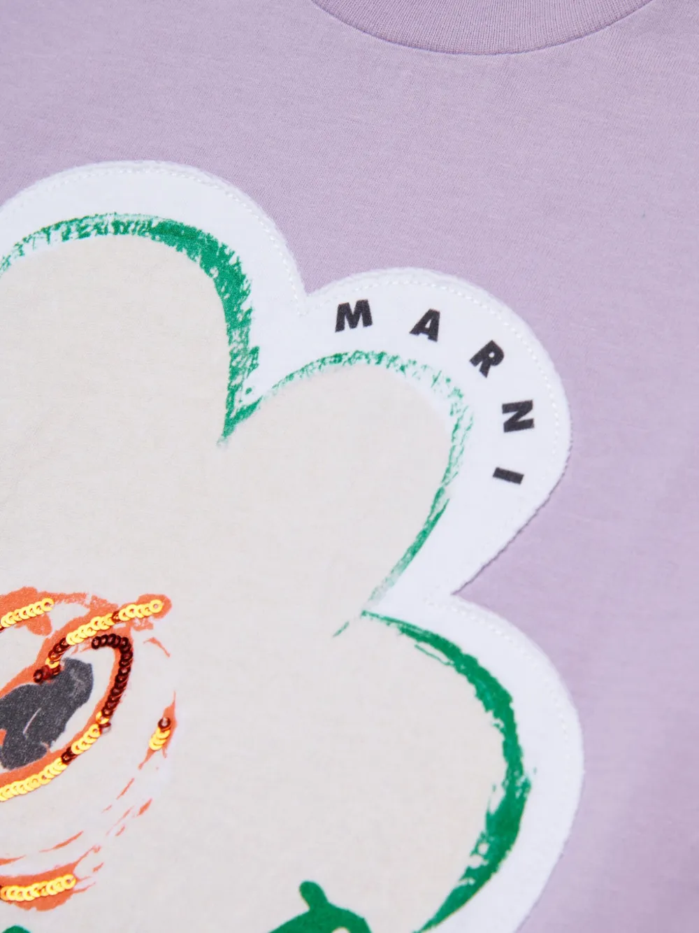 Marni Kids T-shirt met logo-applicatie Paars
