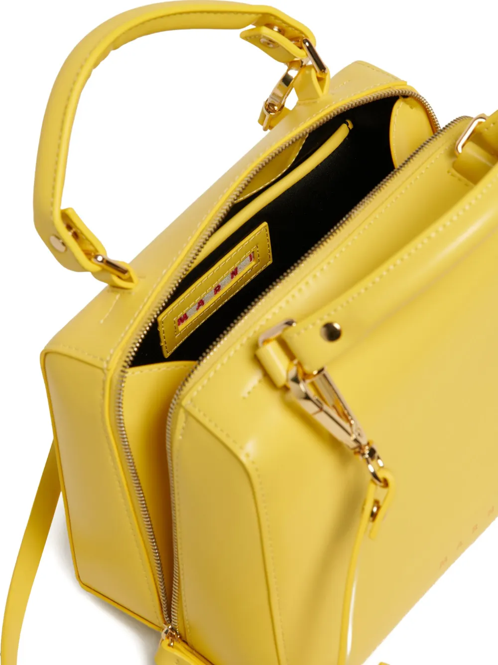 Marni Kids Gecoate schoudertas met logo Geel