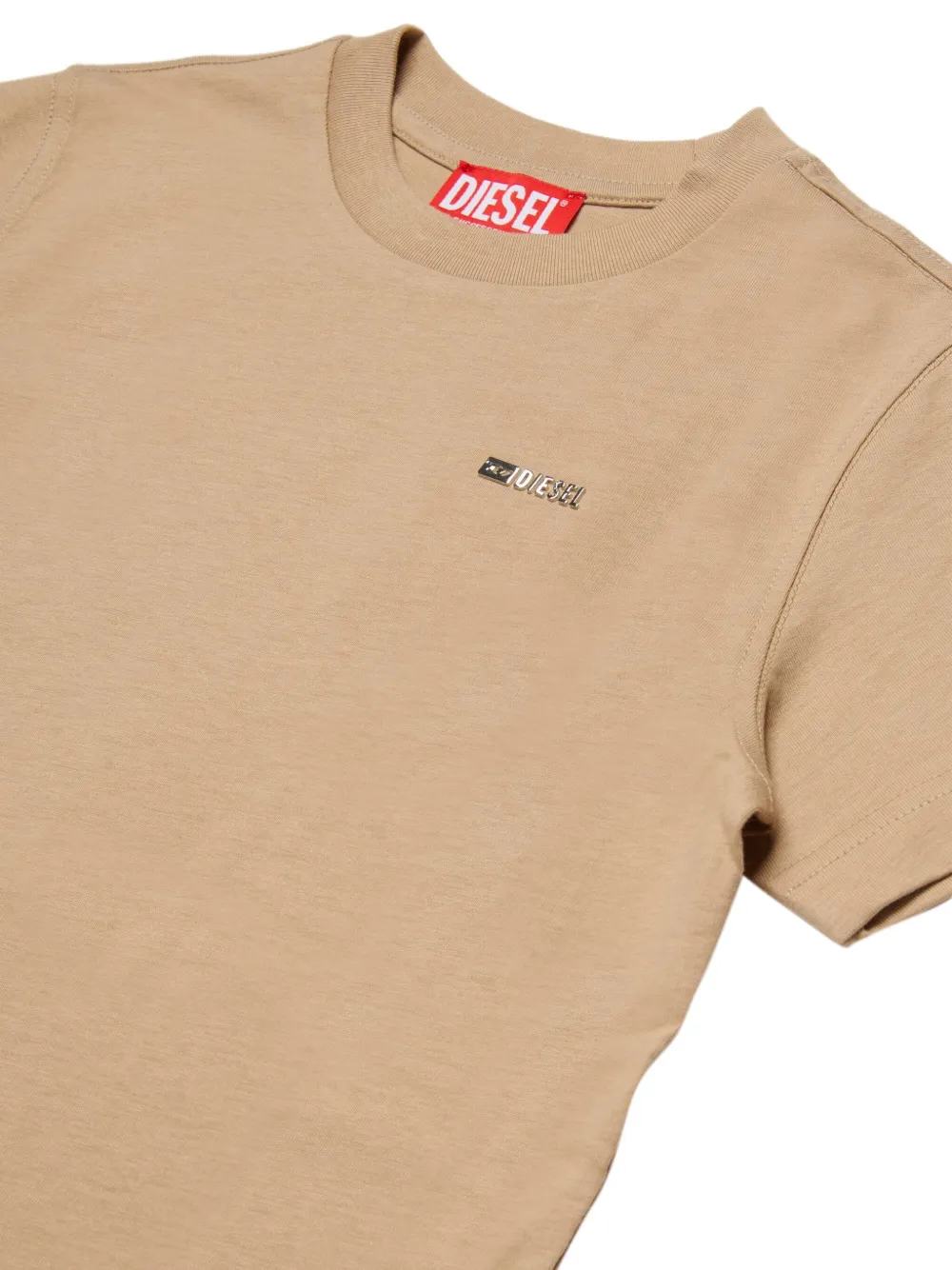 Diesel Kids T-shirt met logo Beige