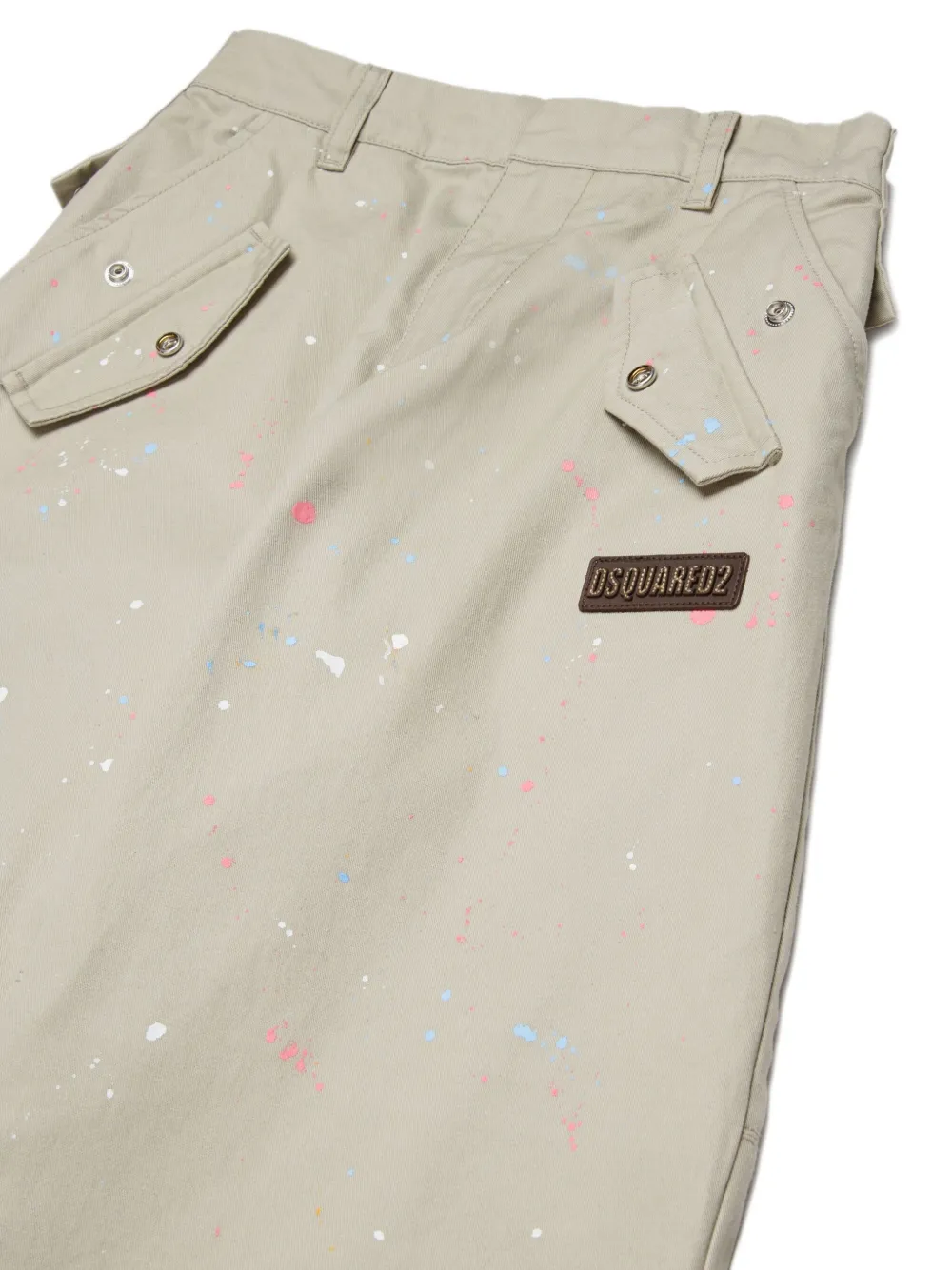  Dsquared2 Kids Splatter-detail Casual Trousers - Neutrals 