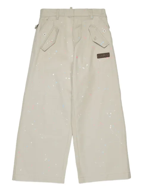 DSQUARED2 KIDS pantalones casuales con detalle de salpicaduras de pintura