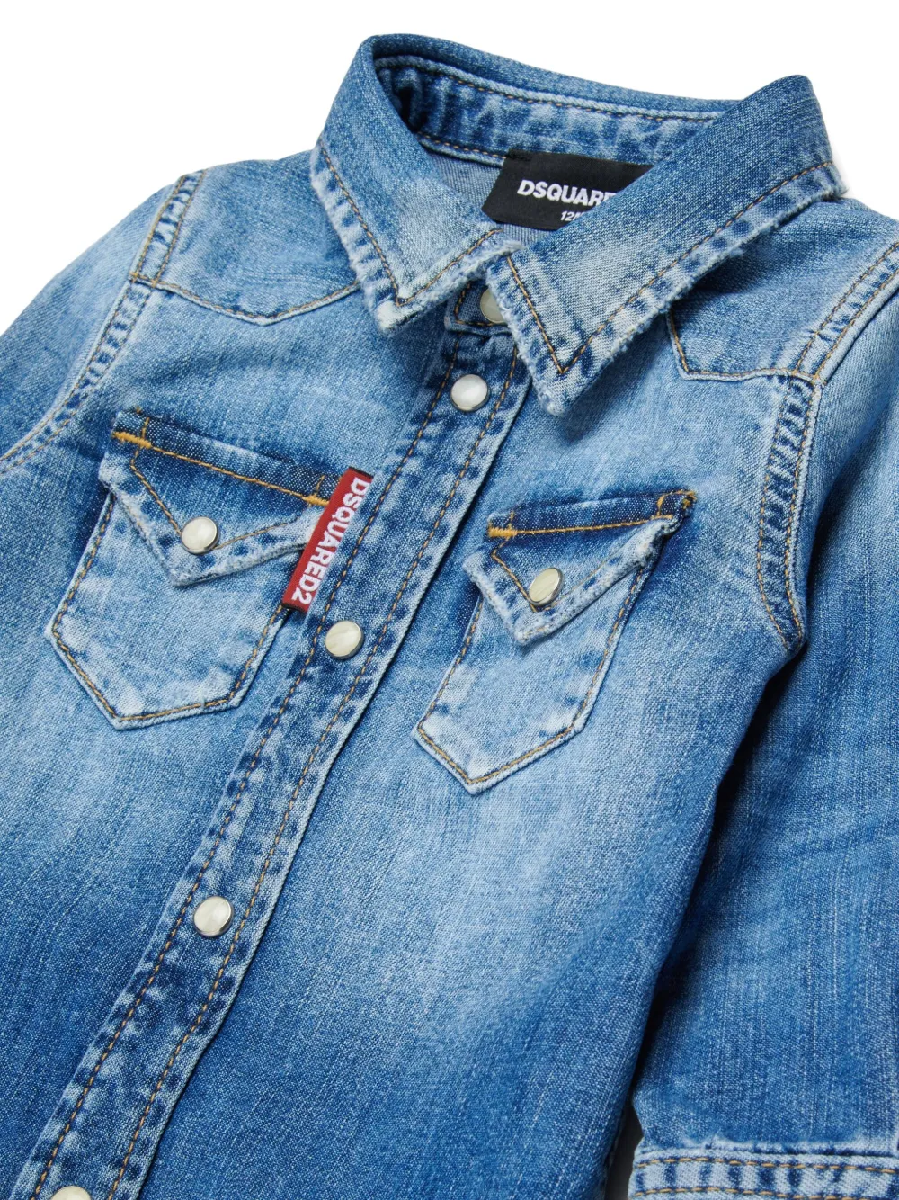 Dsquared2 Buttoned Denim Shirt In Blue