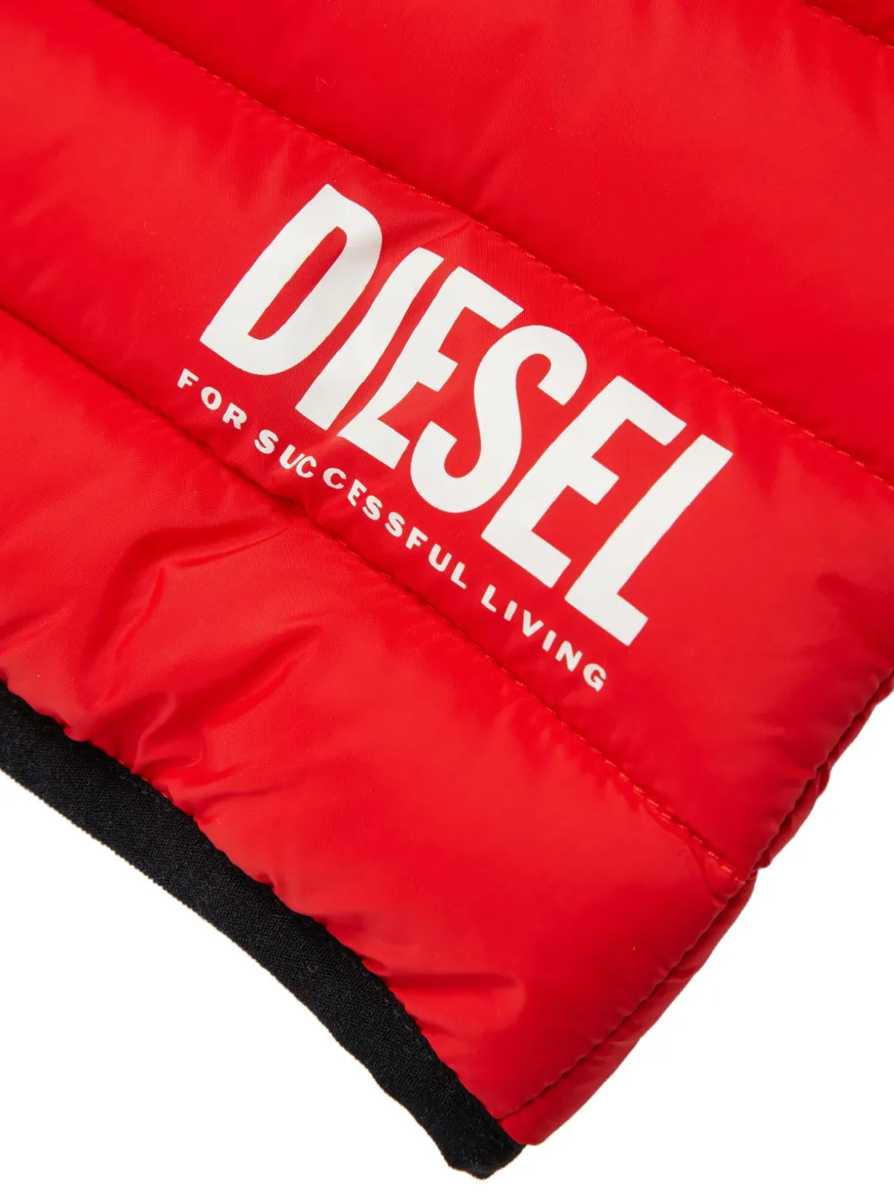 Diesel Kids Gewatteerde bodywarmer met capuchon Rood