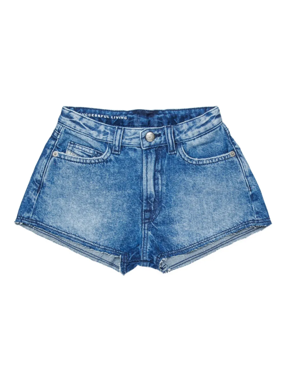 Diesel Kids Ausgefranste Plaffy Jeans-Shorts - Blau