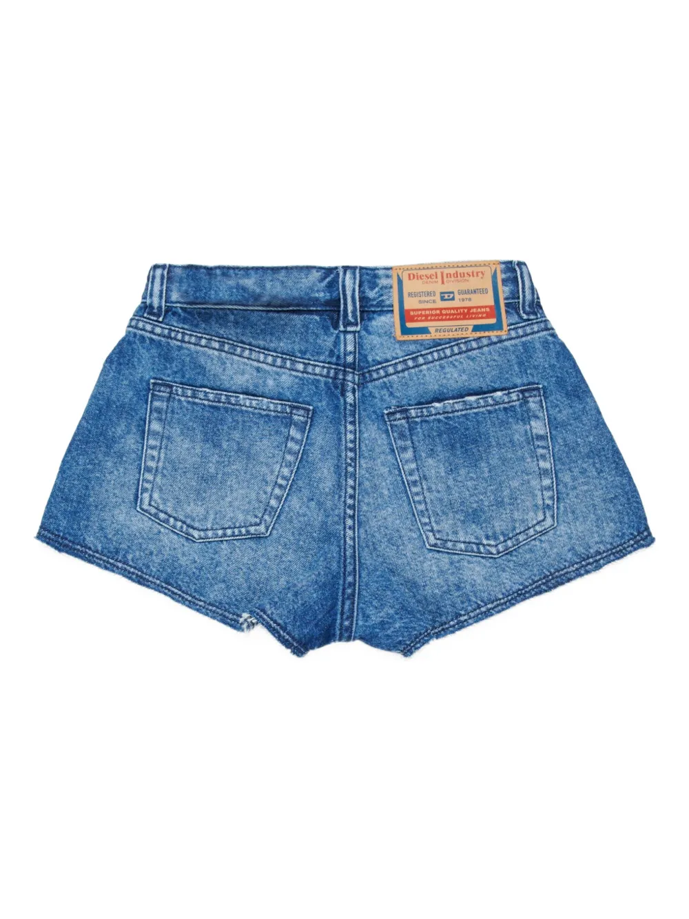  Diesel Kids Short En Jean Plaffy à Bords Francs - Bleu 