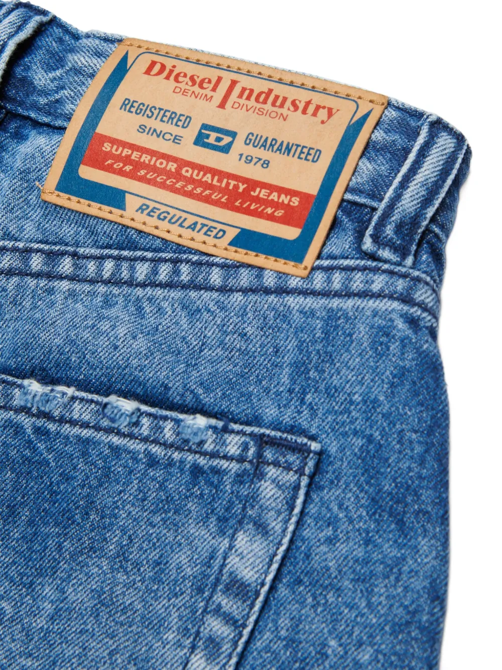 Diesel Kids Plaffy spijkershorts met franje Blauw