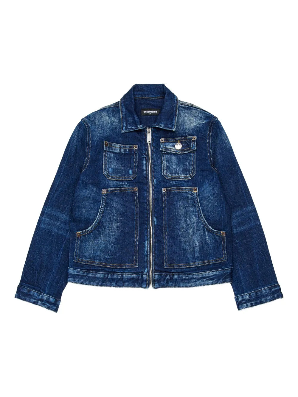 DSQUARED2 KIDS Giacca denim con zip - Blu