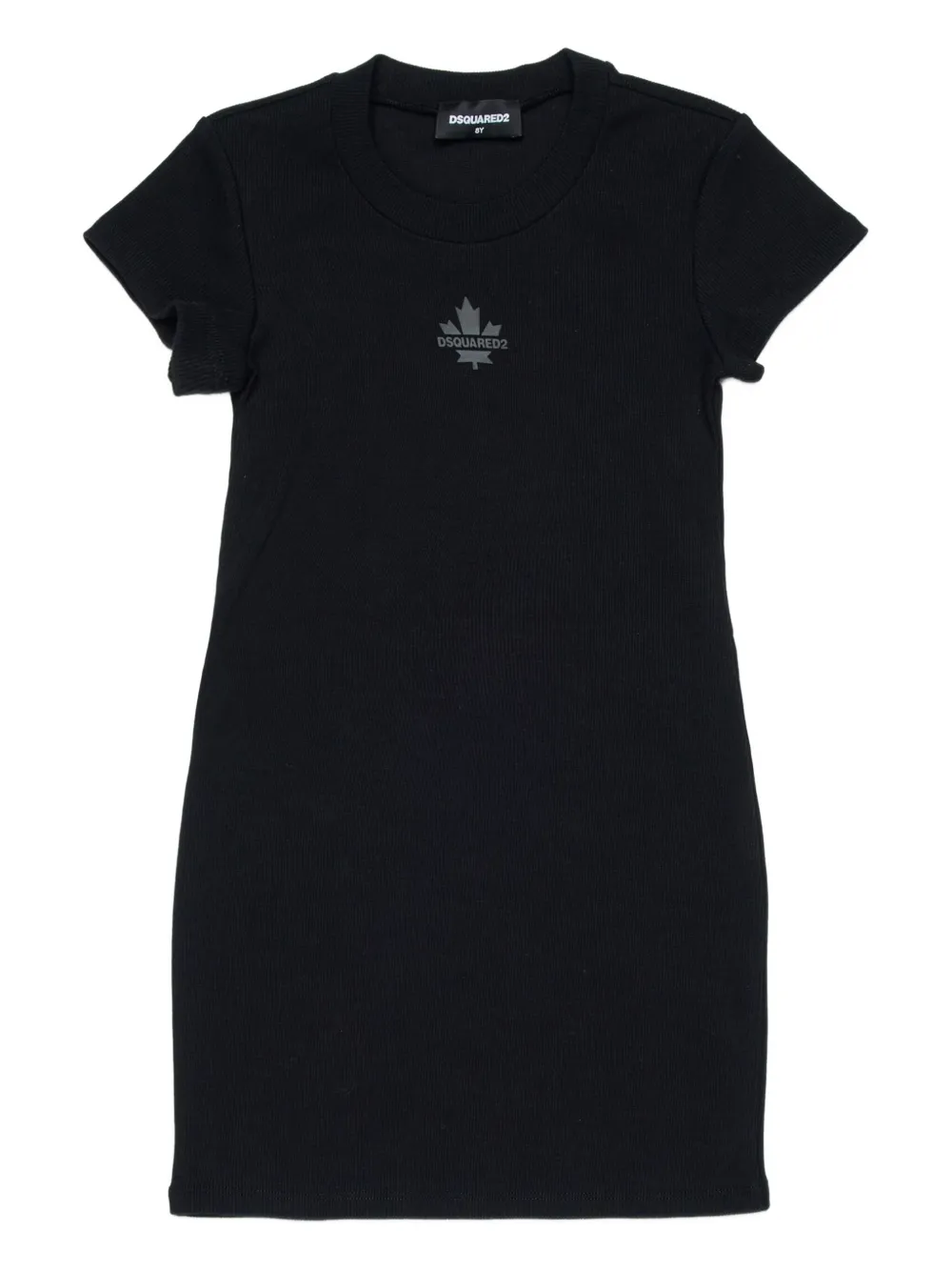 Dsquared2 Logo-detail Ribbed Dress In Black