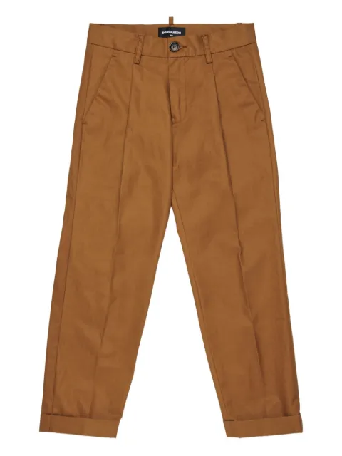 DSQUARED2 KIDS pantalones chinos con logo en los tobillos