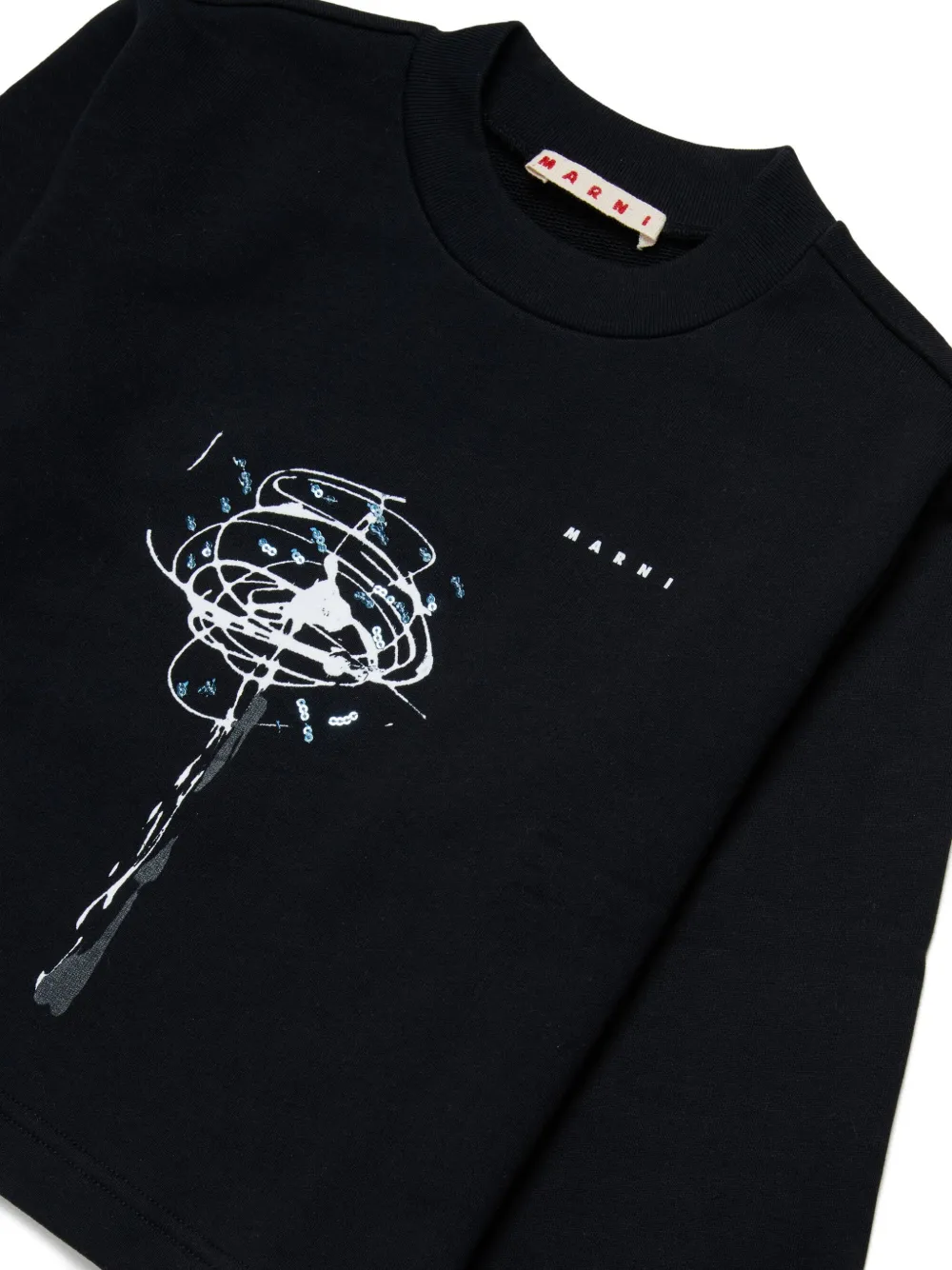Marni Kids Sweater met print Zwart