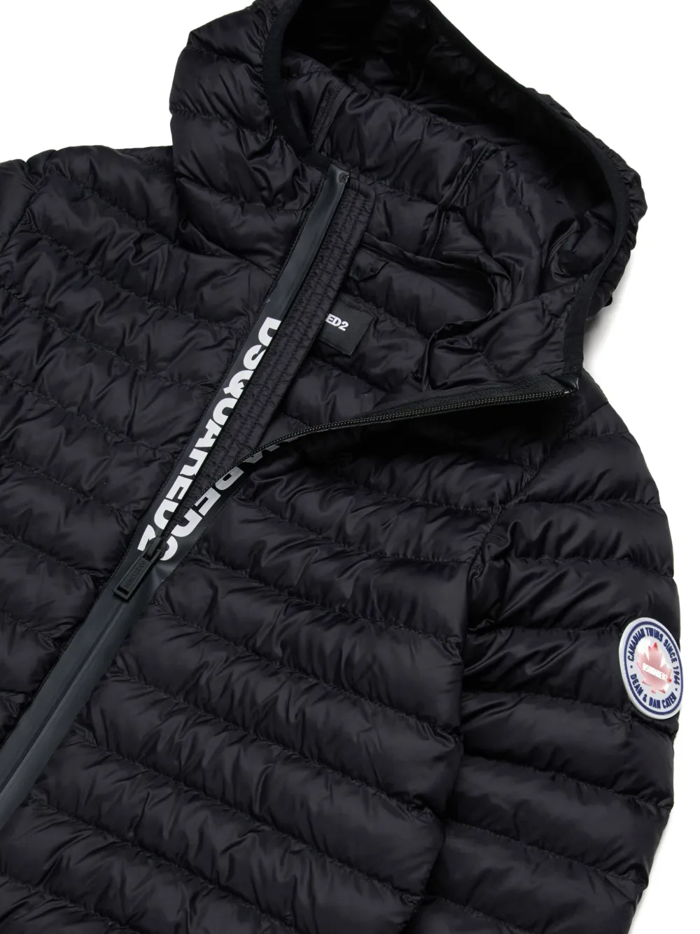 DSQUARED2 KIDS Gewatteerd jack met print Zwart