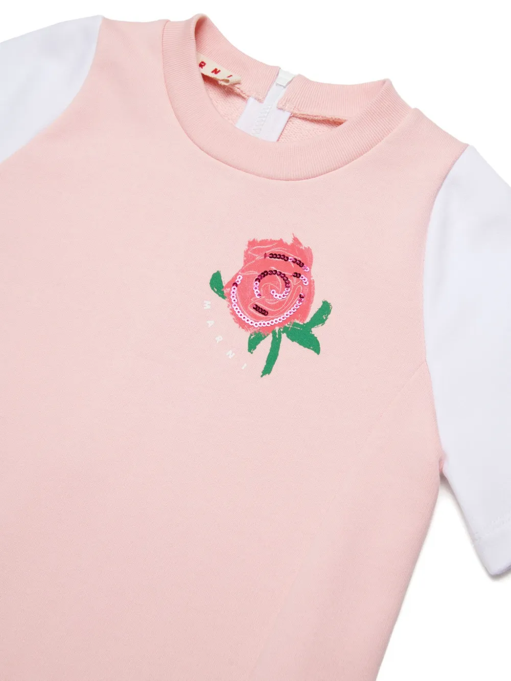 Marni Kids Jurk met ruches en roosprint Roze