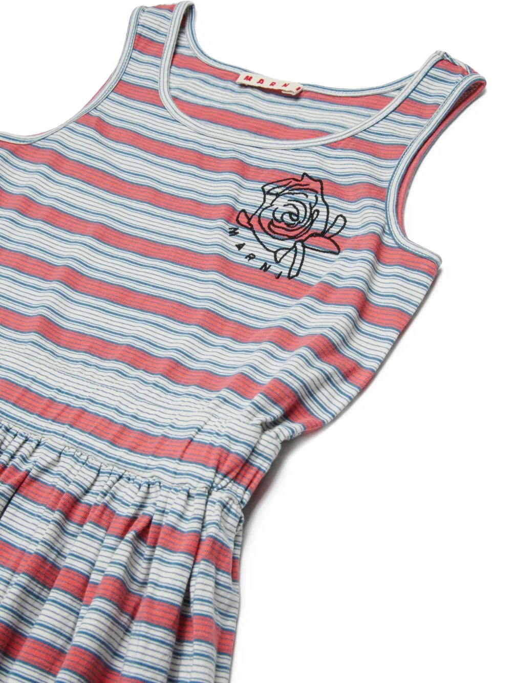  Marni Kids Striped-pattern Sleeveless Casual Dress - Red 
