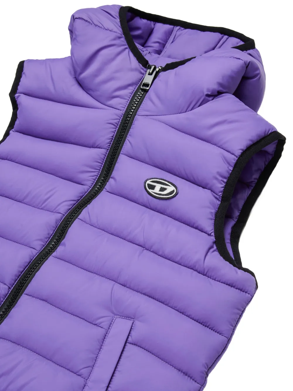 Diesel Kids Jtemply gewatteerde bodywarmer met capuchon Paars