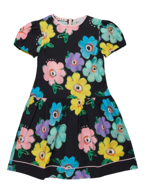 Marni Kids floral puff-sleeves dress