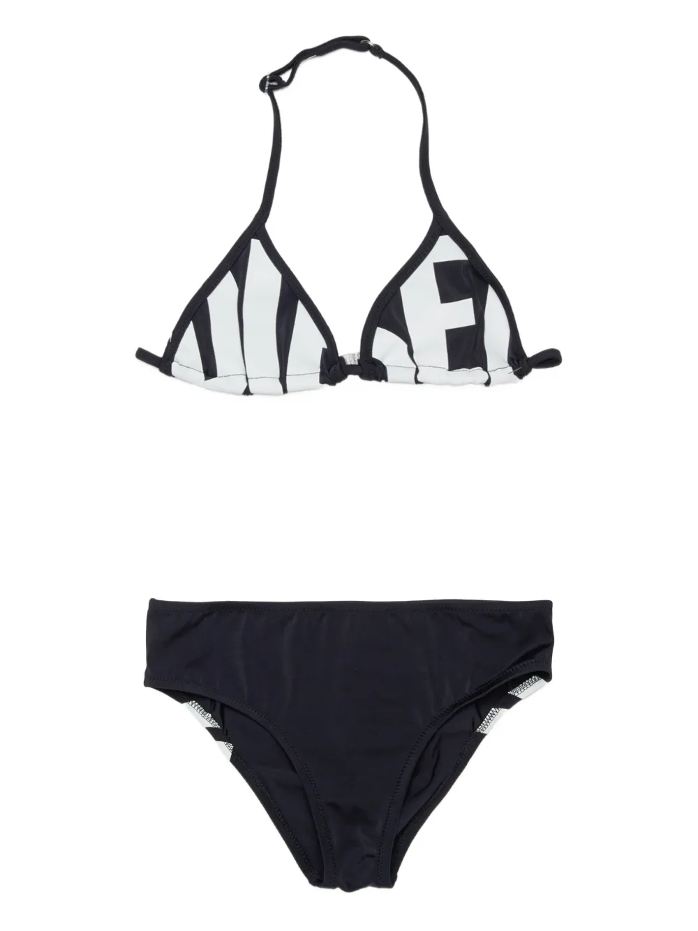Diesel Kids Set bikini con logo - Nero