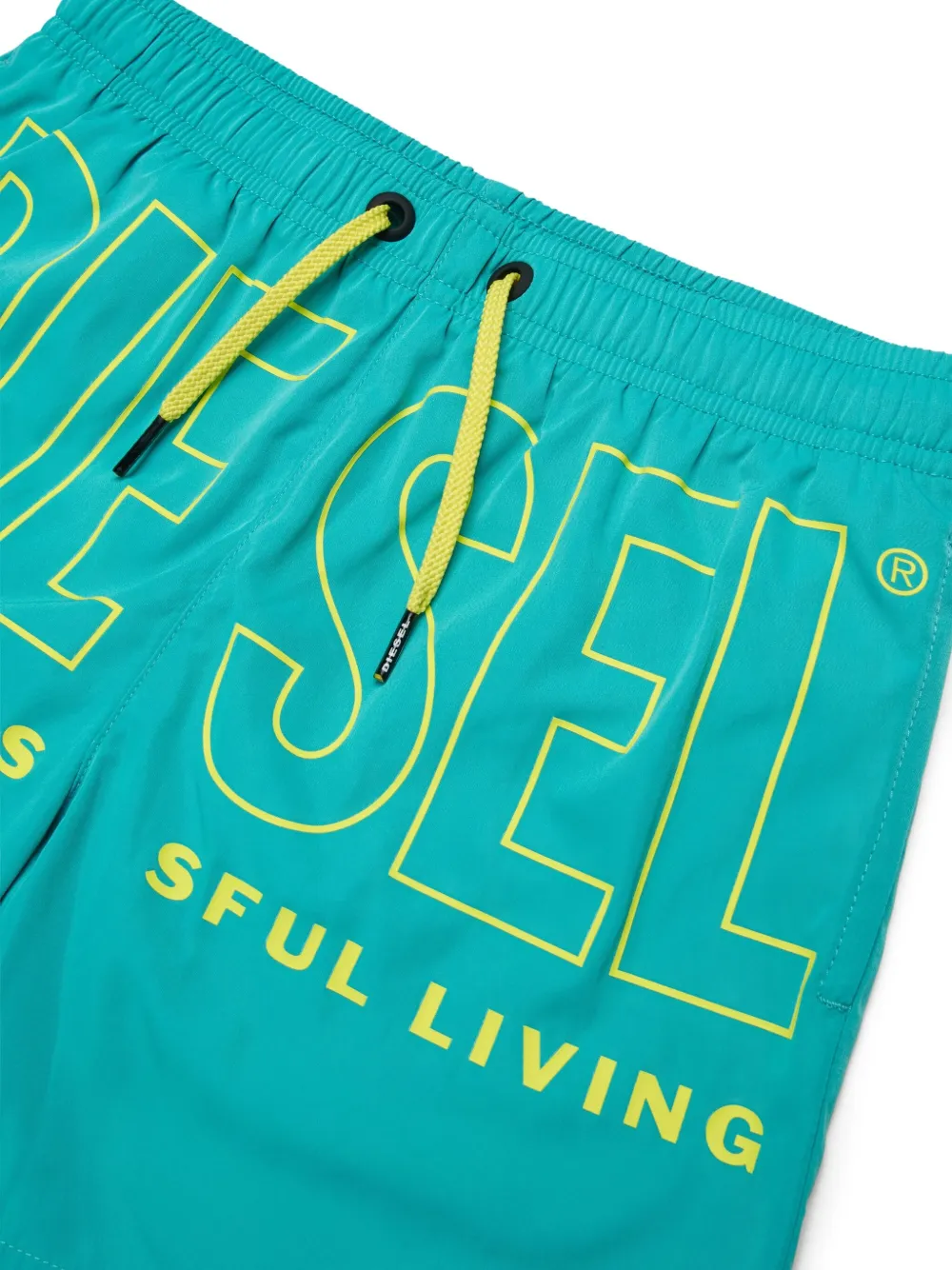  Diesel Kids Midit Drawstring Swim Shorts - Green 