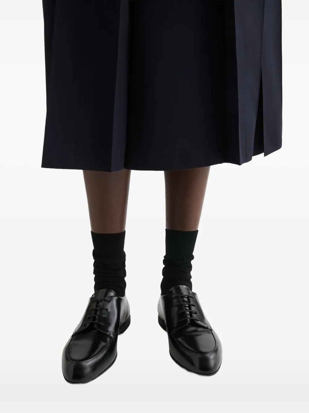 Jil Sander Leren derby schoenen Zwart