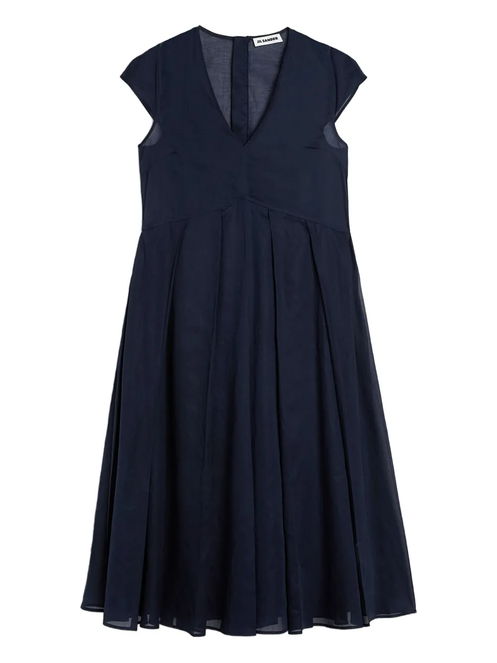 Jil Sander Abito in cotone con gonna plissettata - Blu