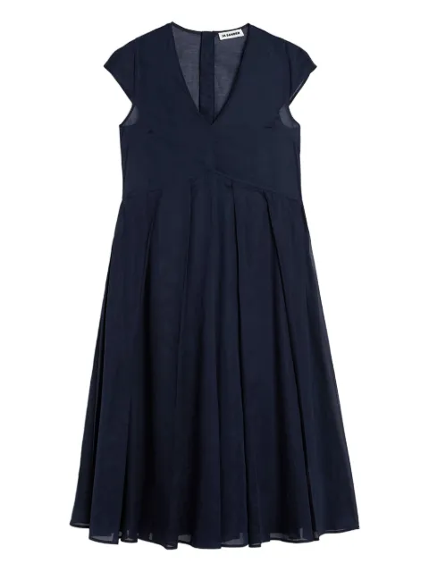 Jil Sander pleated-skirt cotton dress