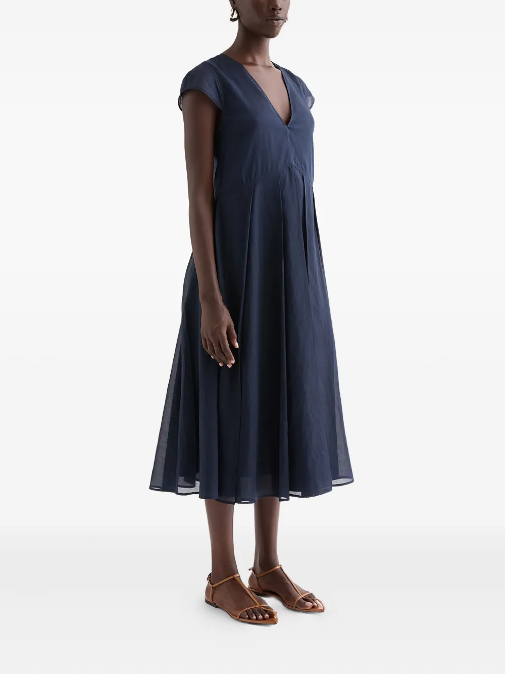 Jil Sander Jurk met plooirok Blauw