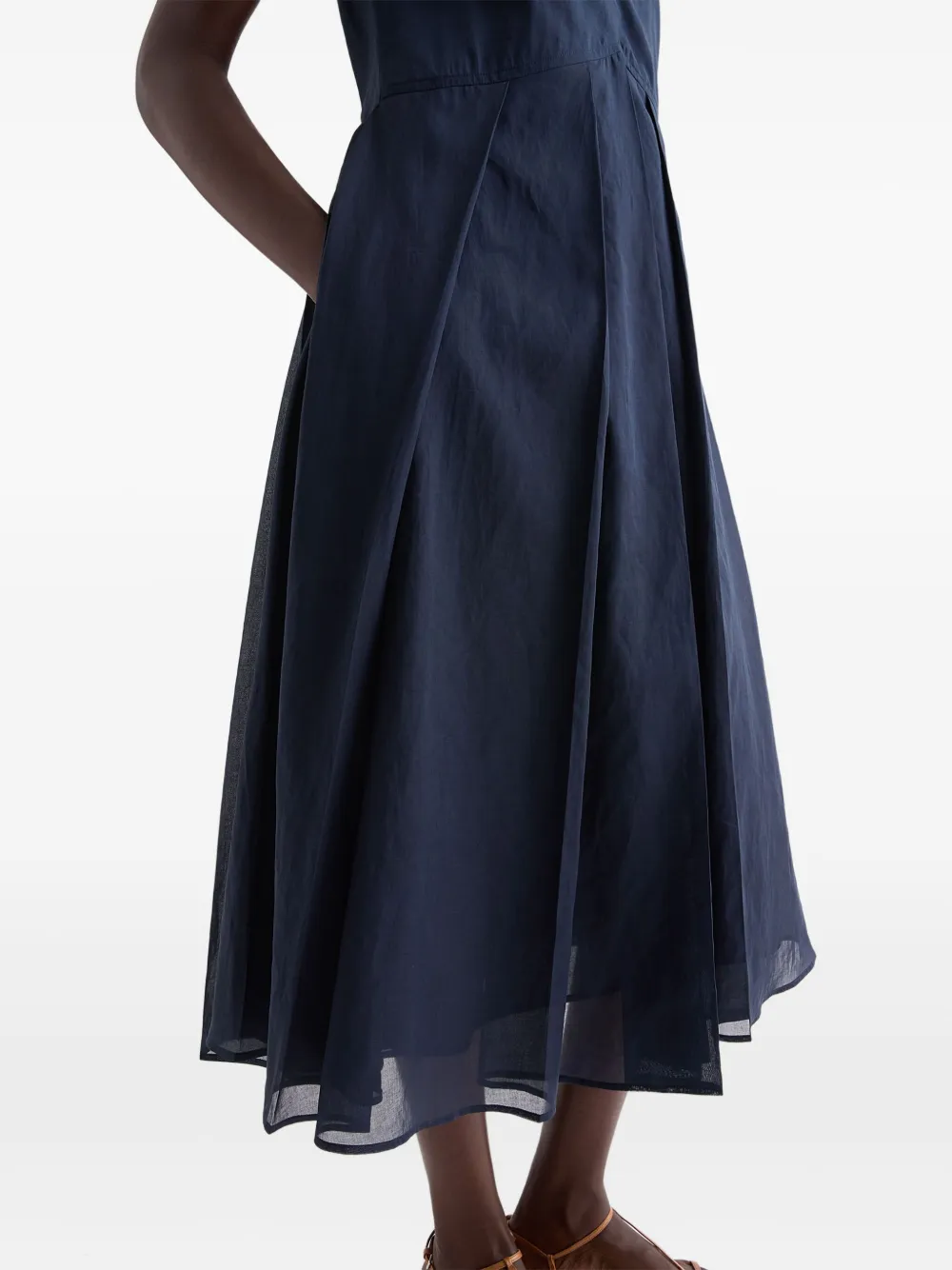 Jil Sander Jurk met plooirok Blauw