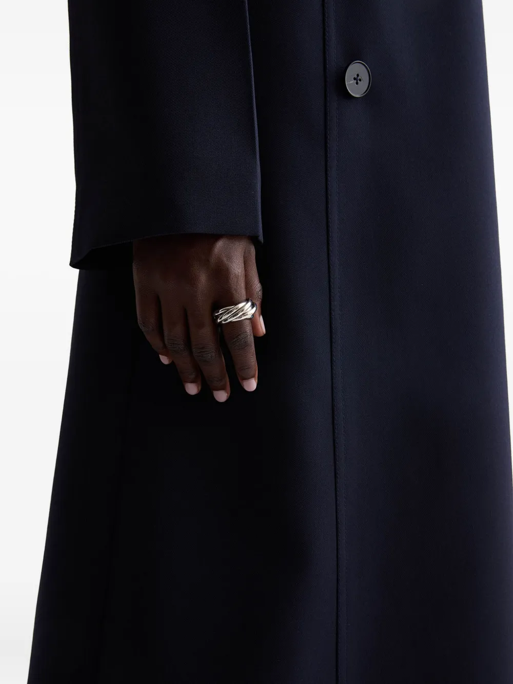 Jil Sander Gelaagde ring met gegraveerd logo - Zilver